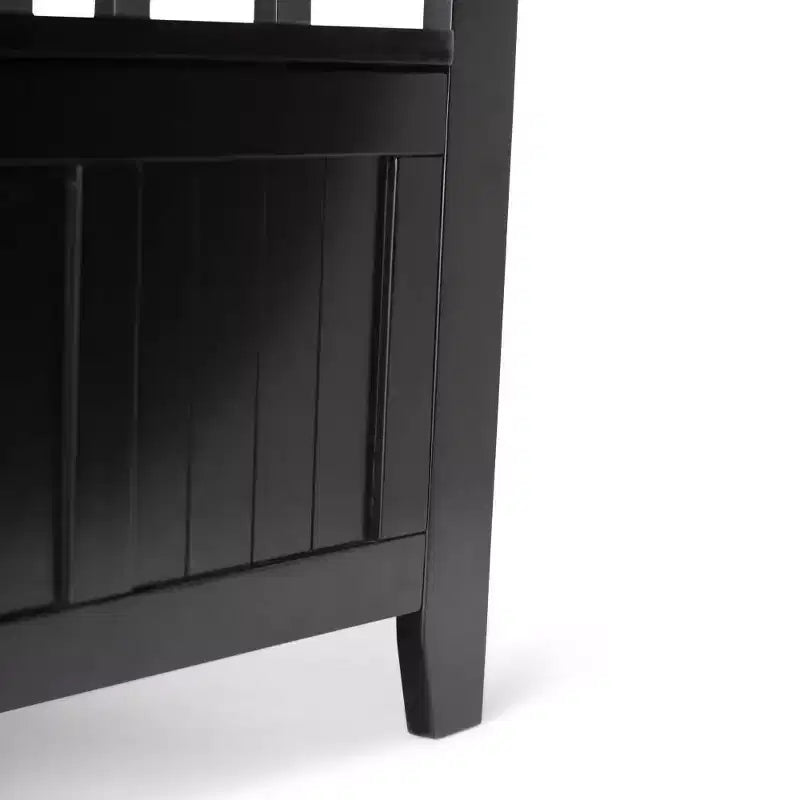 Banc de rangement d'entrée en bois massif de 48 po avec plateau relevable et 2 compartiments