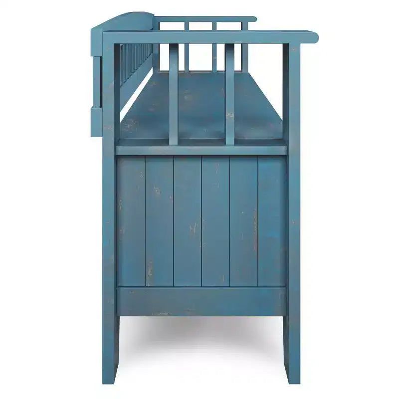 Banc de rangement d'entrée en bois massif de 48 po avec plateau relevable et 2 compartiments