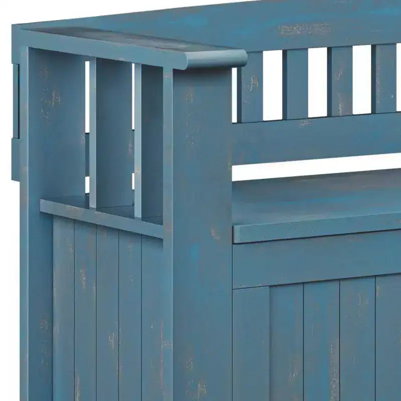 Banc de rangement d'entrée en bois massif de 48 po avec plateau relevable et 2 compartiments