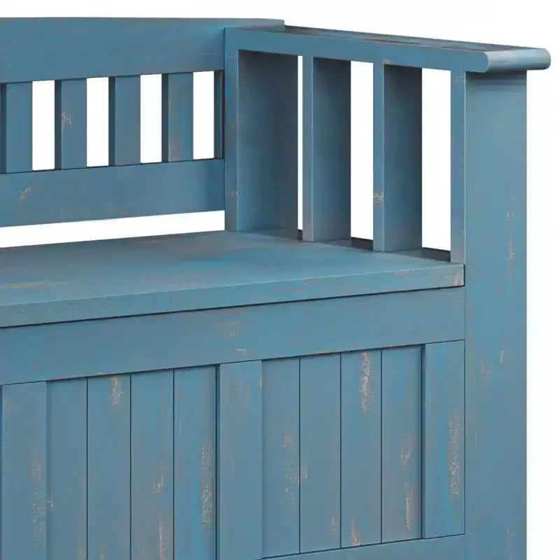 Banc de rangement d'entrée en bois massif de 48 po avec plateau relevable et 2 compartiments