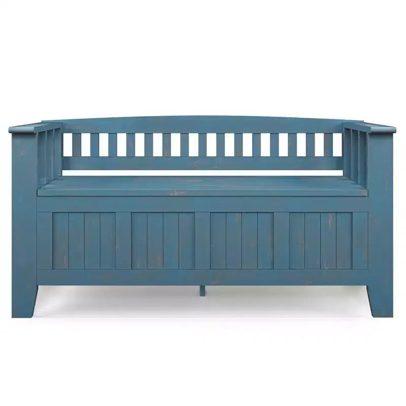 Banc de rangement d'entrée en bois massif de 48 po avec plateau relevable et 2 compartiments