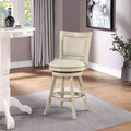 Hauteur comptoir pivotante 24" Melrose, ivoire brossé - Boraam : Revêtement en lin, Clous décoratifs