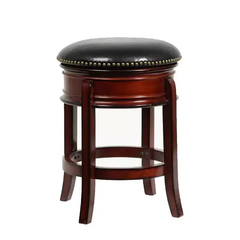24" Hamilton Swivel Counter Height Barstool Brandy - Boraam: Hardwood, Faux Leather, Nailhead Trim