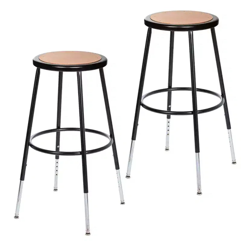 2pk 25"-33" Adjustable Heavy Duty Steel Barstool Black - Hampden Furnishings