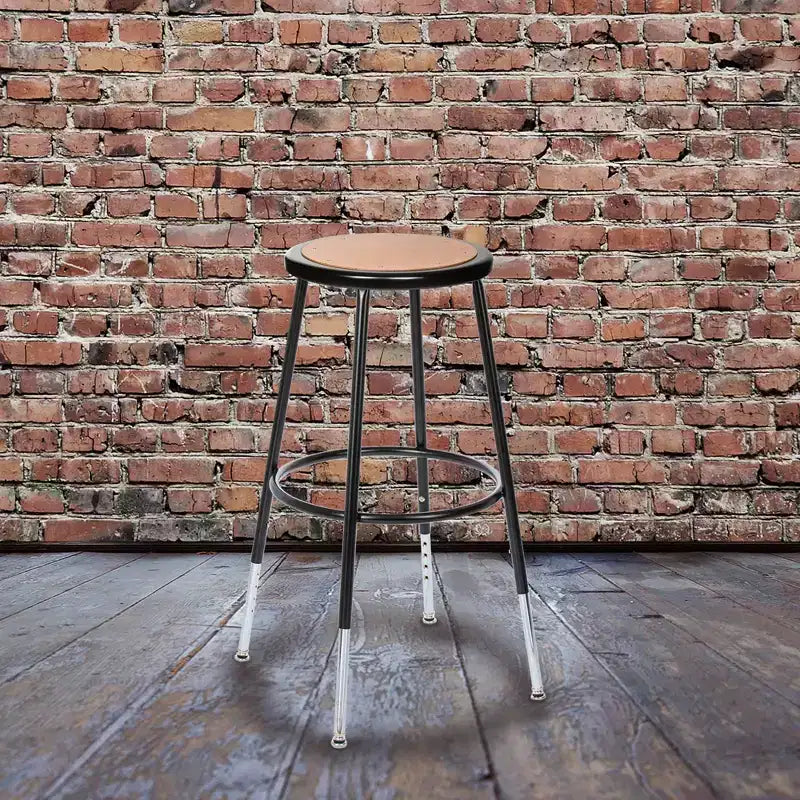 Tabouret de bar réglable en acier robuste noir