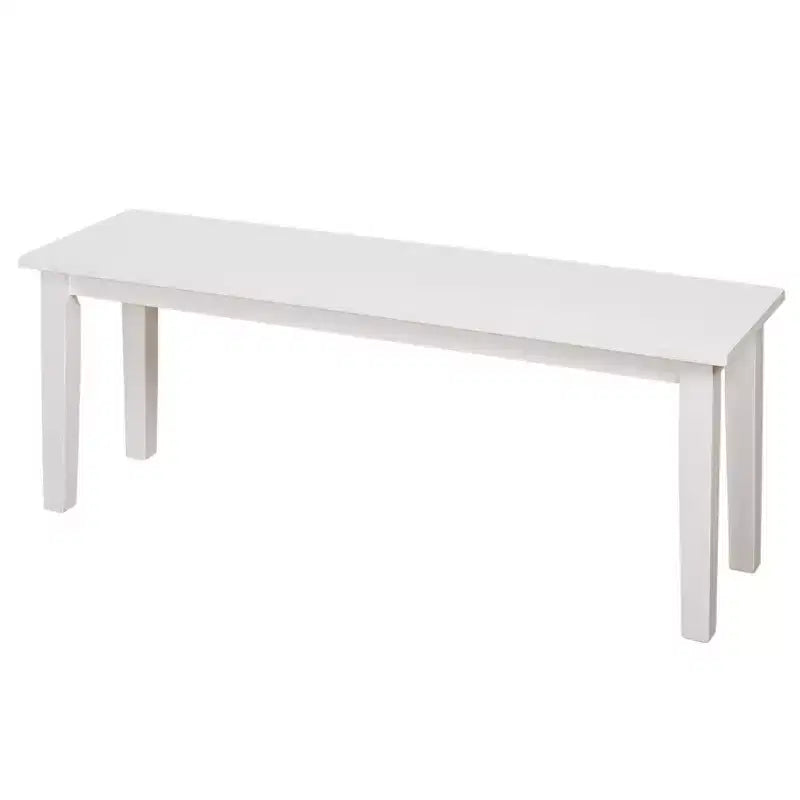 Banc de ferme blanc : bois d'hévéa, style moderne, sièges pour entrée et chambre à coucher