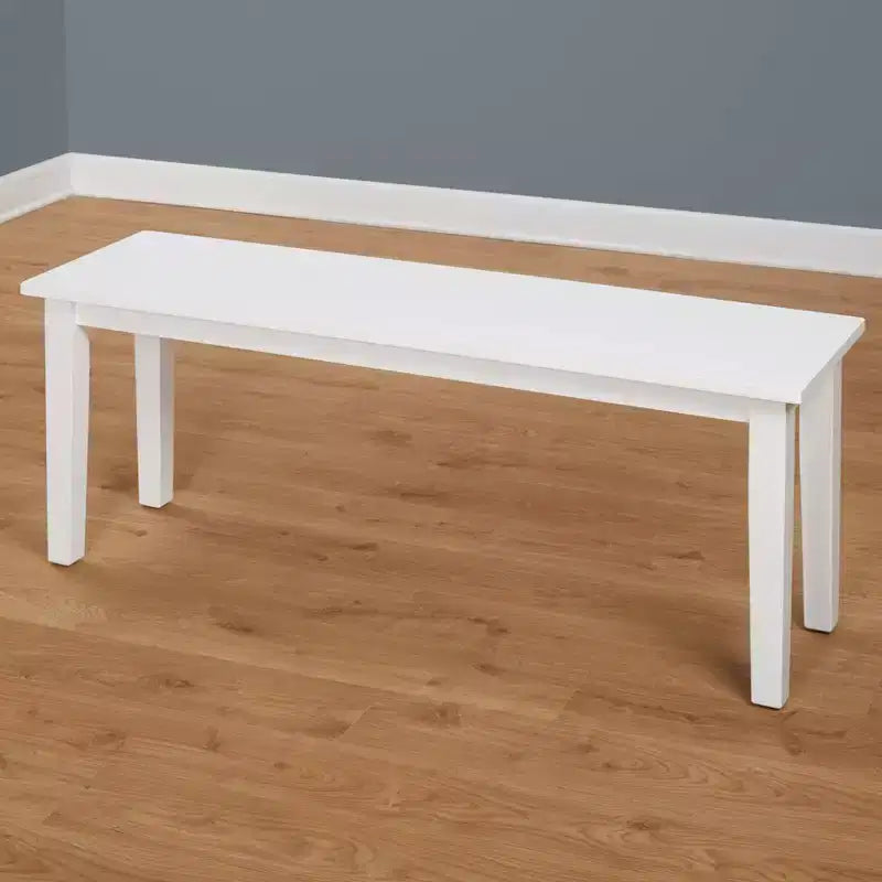 Banc de ferme blanc : bois d'hévéa, style moderne, sièges pour entrée et chambre à coucher