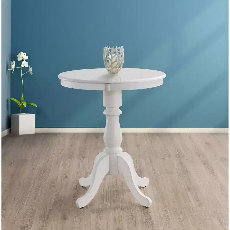 Table de bar ronde sur pied Salem blanche