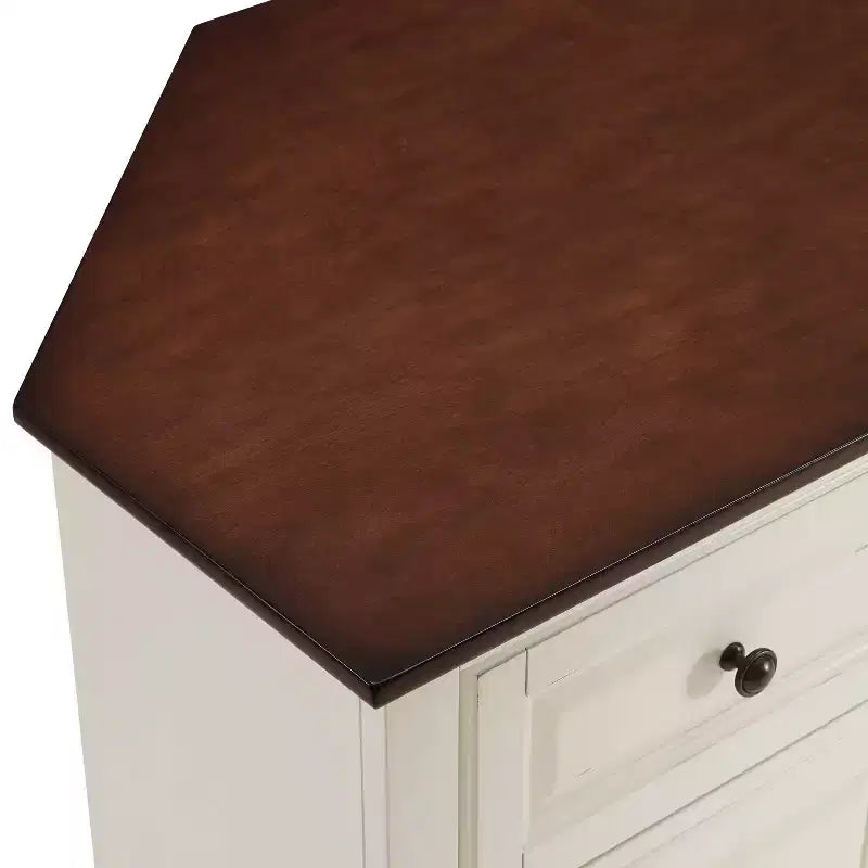 Meuble TV d'angle pour téléviseurs jusqu'à 65 po Portes en verre biseauté blanc, rangement multimédia, gestion des câbles