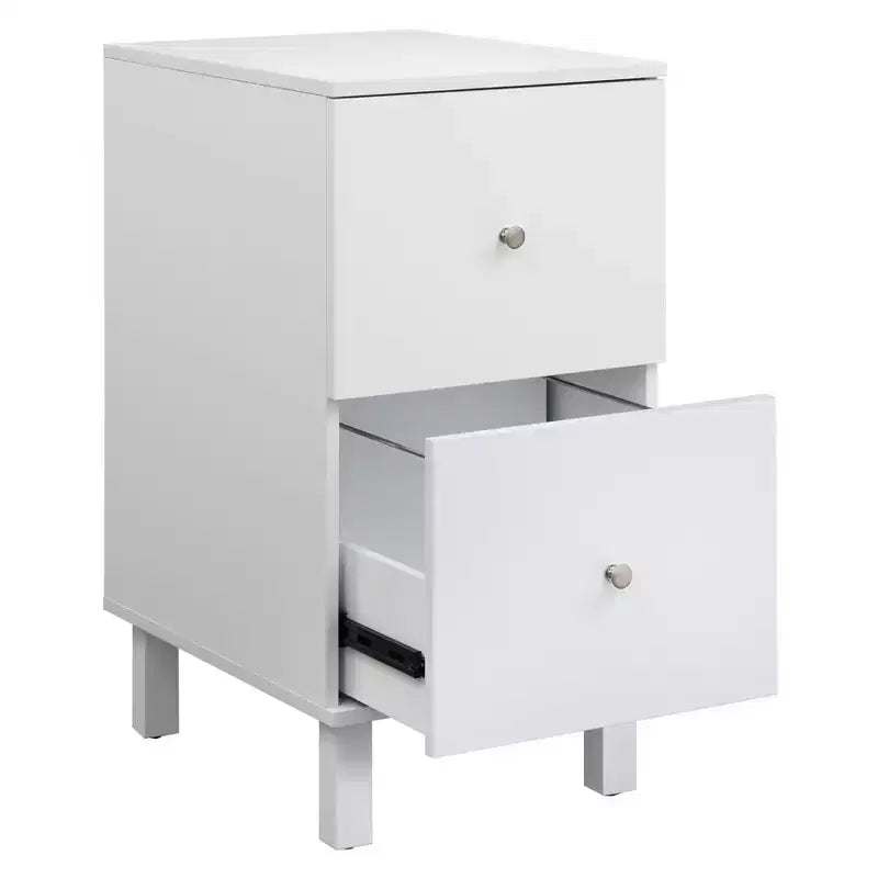 Meuble de classement vertical à 2 tiroirs en blanc, MDF et bois composite, H 76 cm x L 53 cm