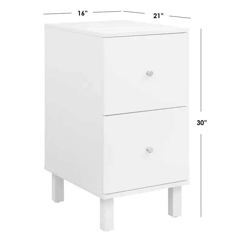 Meuble de classement vertical à 2 tiroirs en blanc, MDF et bois composite, H 76 cm x L 53 cm