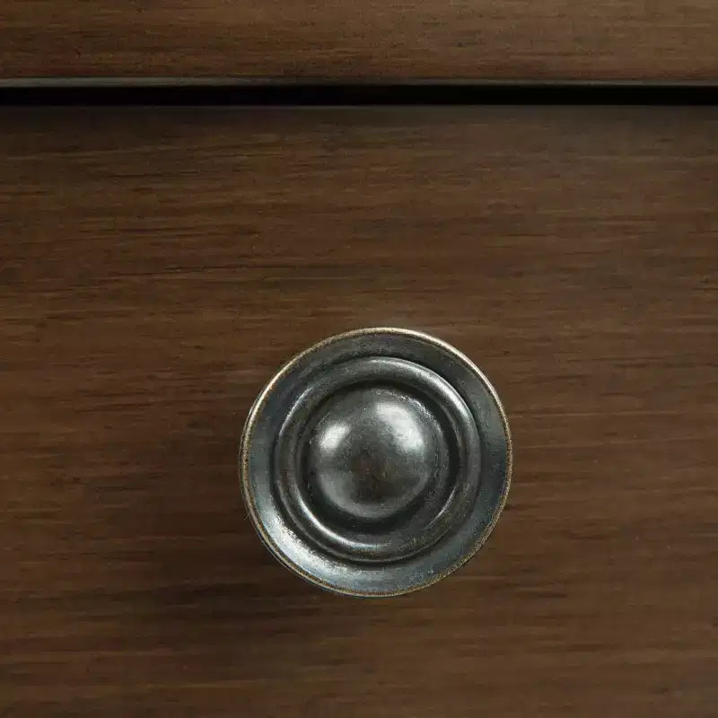 Bureau de 152 cm, marron vieilli naturel, 3 tiroirs, port USB et prises électriques