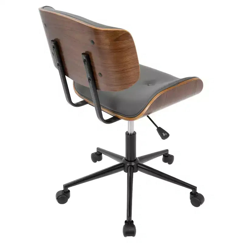 Chaise de bureau pivotante de style moderne du milieu du siècle, similicuir capitonné, hauteur réglable