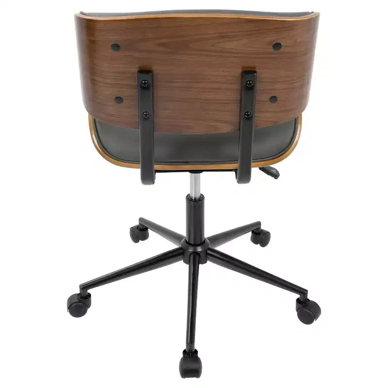 Chaise de bureau pivotante de style moderne du milieu du siècle, similicuir capitonné, hauteur réglable