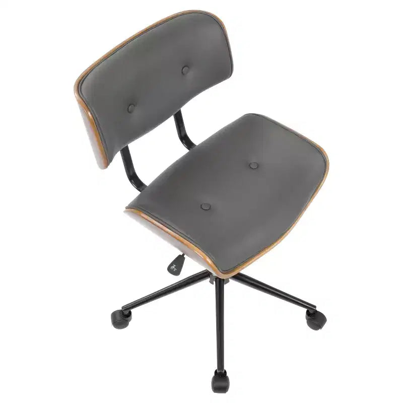 Chaise de bureau pivotante de style moderne du milieu du siècle, similicuir capitonné, hauteur réglable