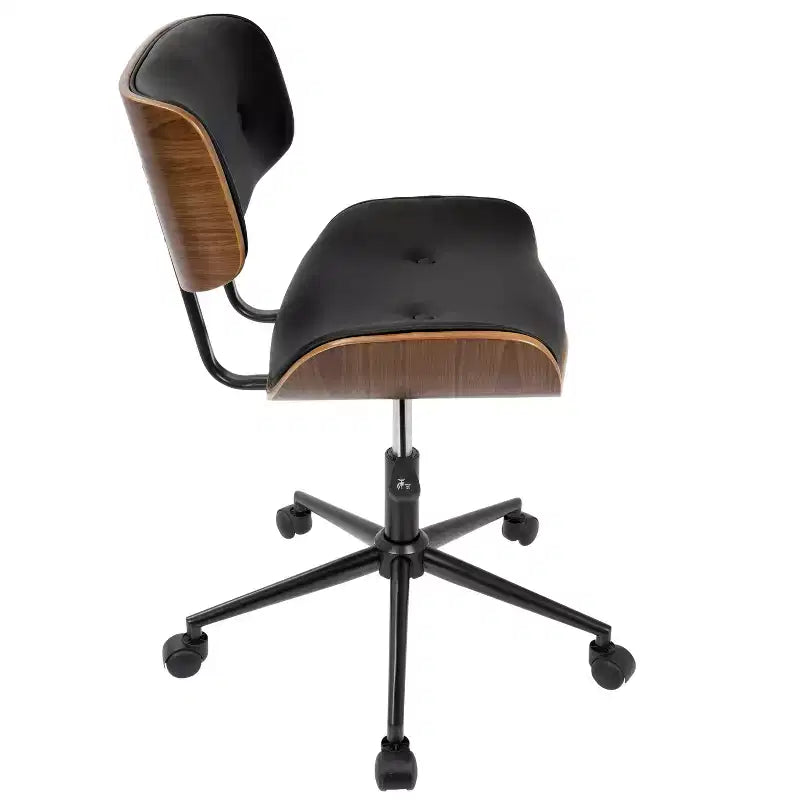 Chaise de bureau pivotante de style moderne du milieu du siècle, similicuir capitonné, hauteur réglable