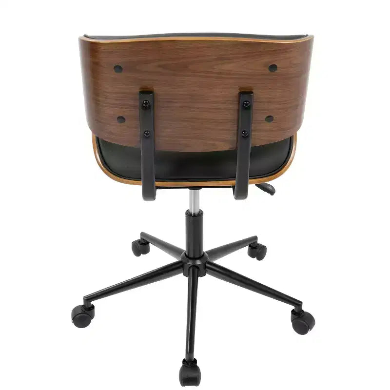 Chaise de bureau pivotante de style moderne du milieu du siècle, similicuir capitonné, hauteur réglable
