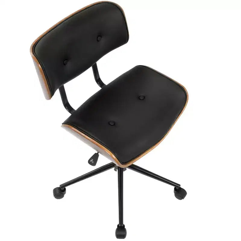 Chaise de bureau pivotante de style moderne du milieu du siècle, similicuir capitonné, hauteur réglable