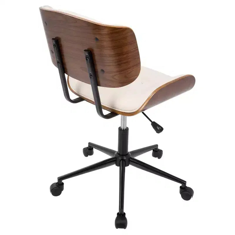 Chaise de bureau pivotante de style moderne du milieu du siècle, similicuir capitonné, hauteur réglable