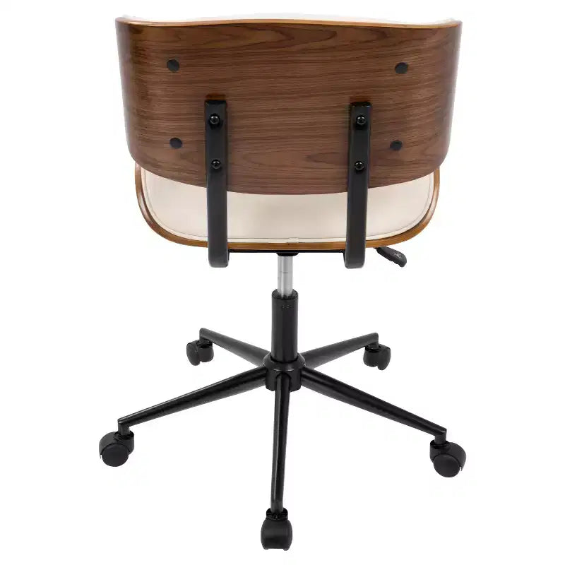 Chaise de bureau pivotante de style moderne du milieu du siècle, similicuir capitonné, hauteur réglable