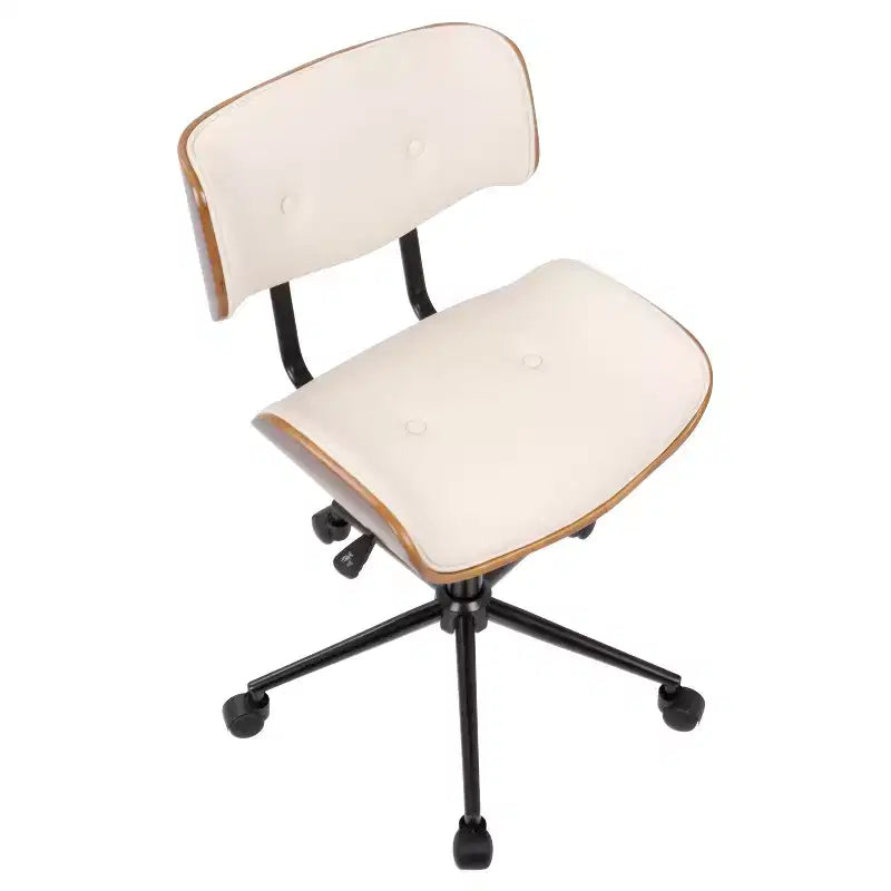 Chaise de bureau pivotante de style moderne du milieu du siècle, similicuir capitonné, hauteur réglable