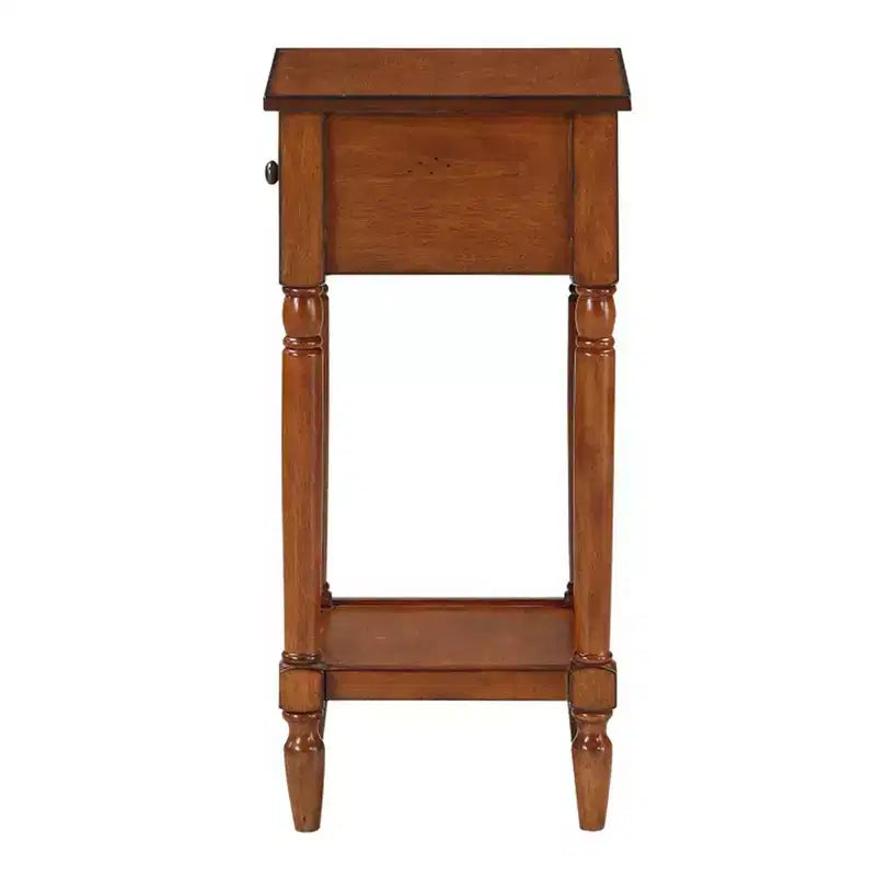 Petite table d'appoint Accent avec tiroir et étagère ouverte, noire, 71 cm H