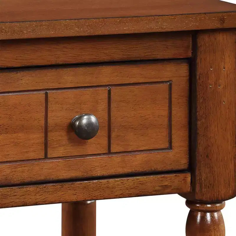 Petite table d'appoint Accent avec tiroir et étagère ouverte, noire, 71 cm H