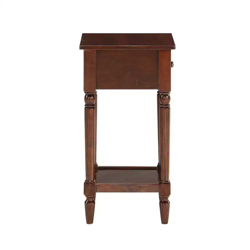 Petite table d'appoint Accent avec tiroir et étagère ouverte, noire, 71 cm H