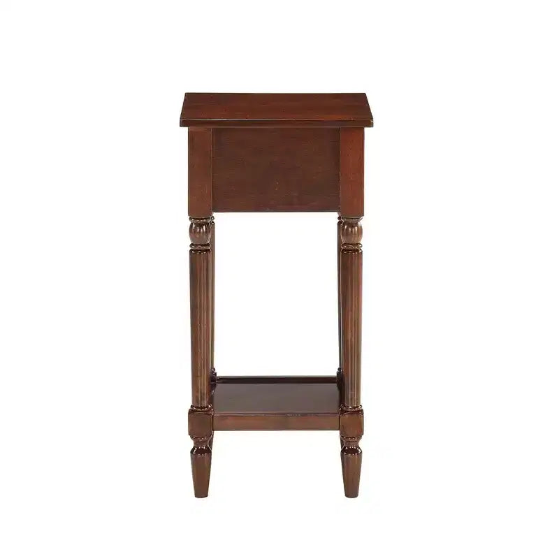 Petite table d'appoint Accent avec tiroir et étagère ouverte, noire, 71 cm H