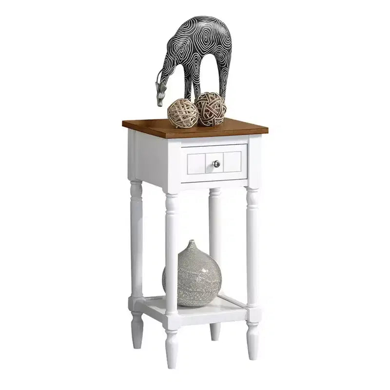 Petite table d'appoint Accent avec tiroir et étagère ouverte, noire, 71 cm H