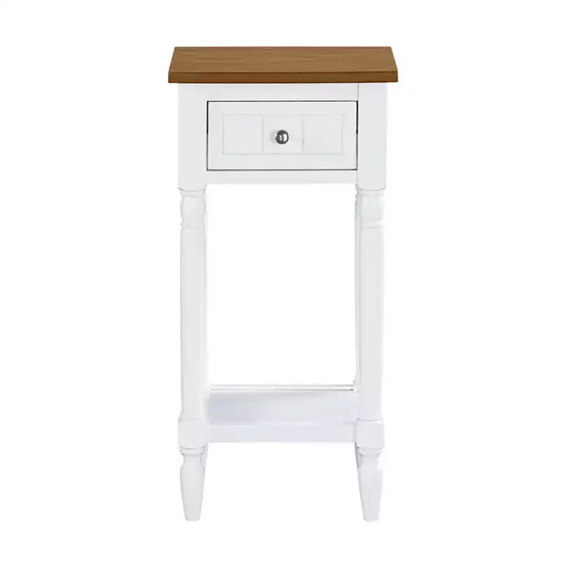 Petite table d'appoint Accent avec tiroir et étagère ouverte, noire, 71 cm H