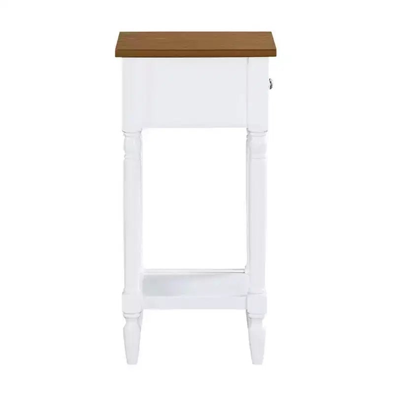 Petite table d'appoint Accent avec tiroir et étagère ouverte, noire, 71 cm H