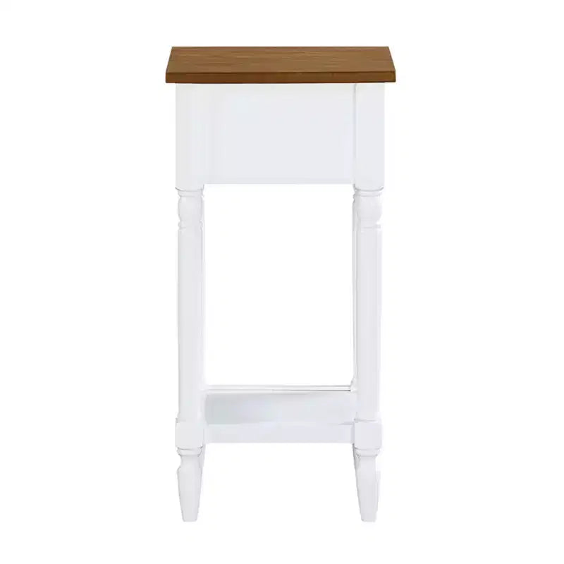 Petite table d'appoint Accent avec tiroir et étagère ouverte, noire, 71 cm H