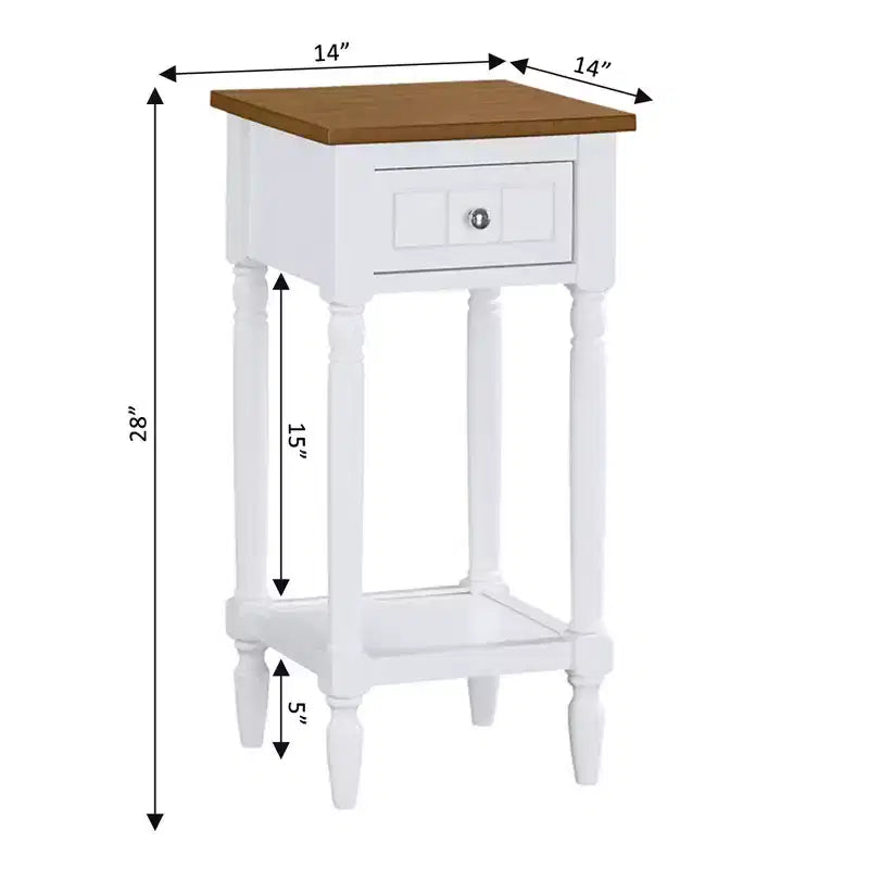Petite table d'appoint Accent avec tiroir et étagère ouverte, noire, 71 cm H