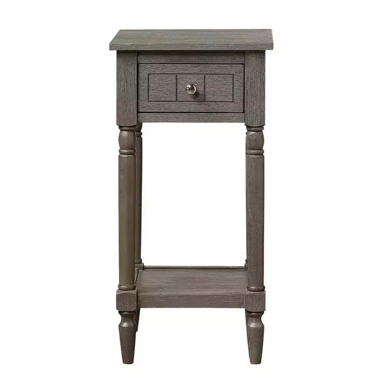 Petite table d'appoint Accent avec tiroir et étagère ouverte, noire, 71 cm H
