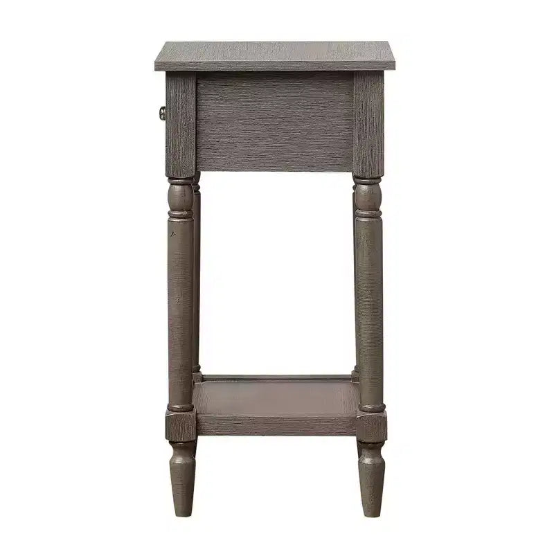 Petite table d'appoint Accent avec tiroir et étagère ouverte, noire, 71 cm H