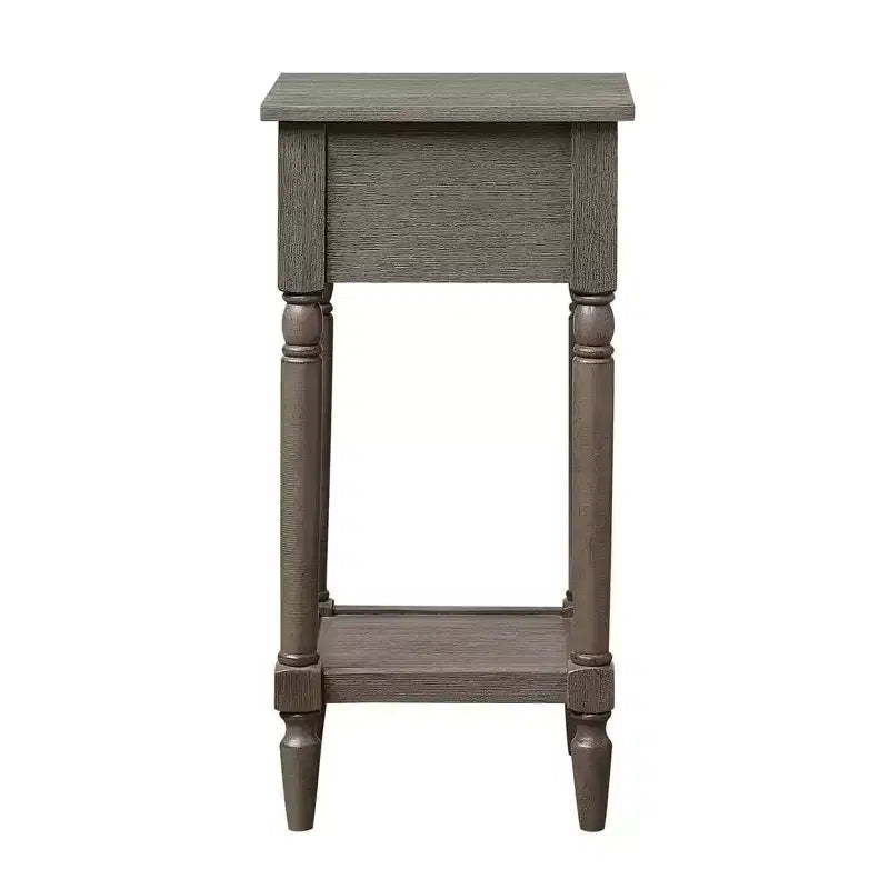 Petite table d'appoint Accent avec tiroir et étagère ouverte, noire, 71 cm H