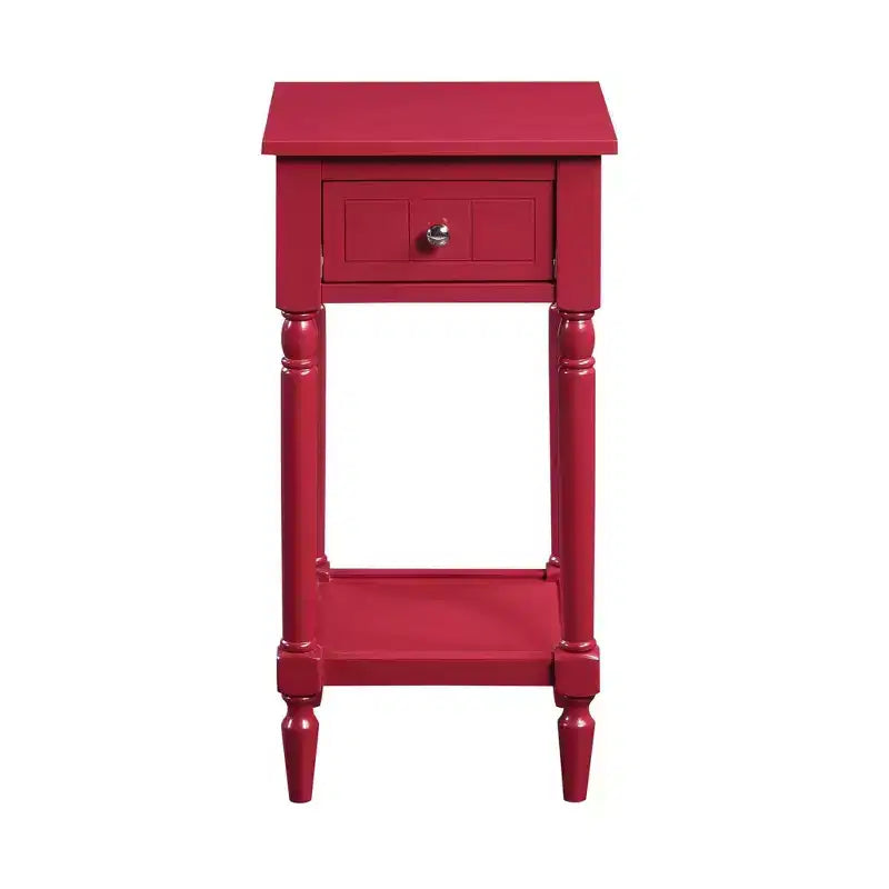 Petite table d'appoint Accent avec tiroir et étagère ouverte, noire, 71 cm H