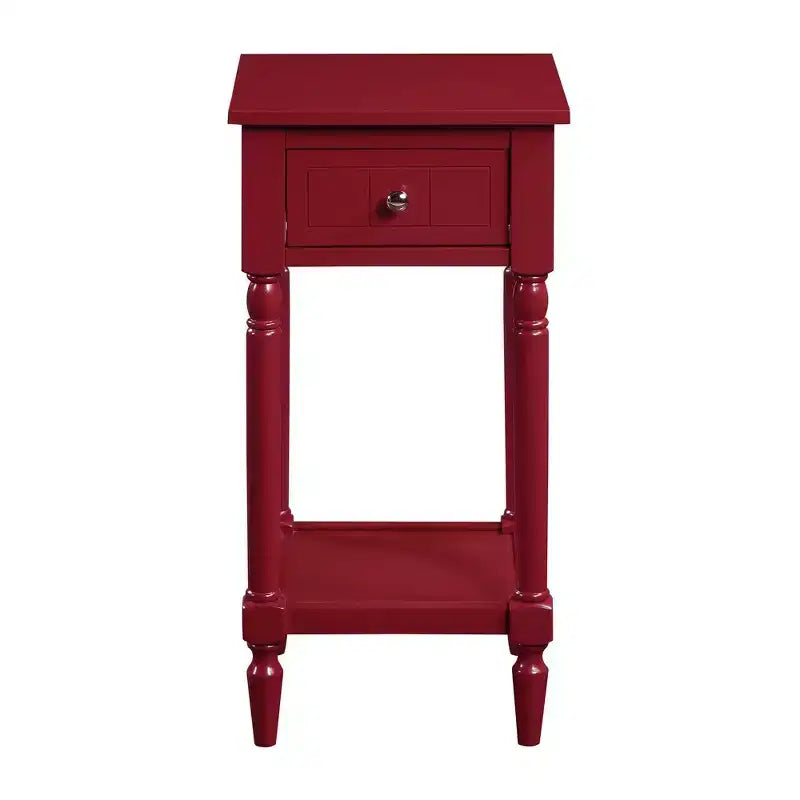 Petite table d'appoint Accent avec tiroir et étagère ouverte, noire, 71 cm H