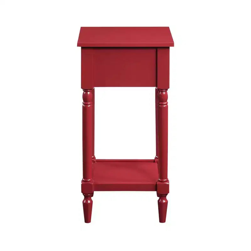 Petite table d'appoint Accent avec tiroir et étagère ouverte, noire, 71 cm H