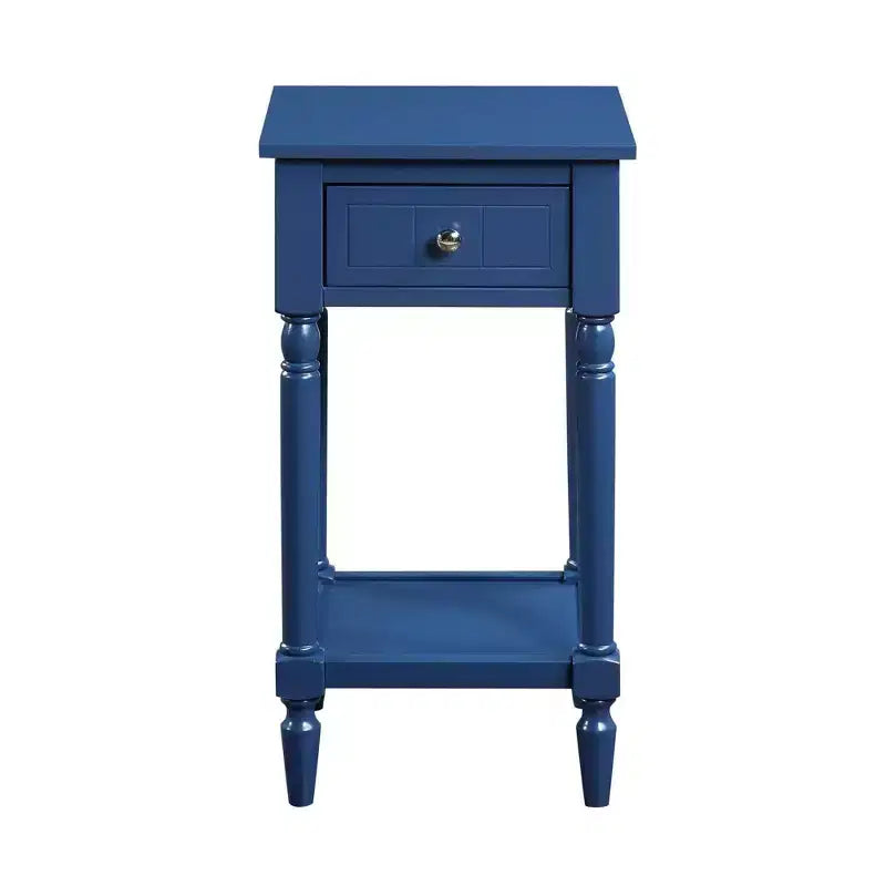 Petite table d'appoint Accent avec tiroir et étagère ouverte, noire, 71 cm H