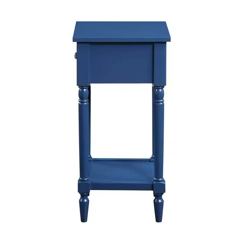Petite table d'appoint Accent avec tiroir et étagère ouverte, noire, 71 cm H