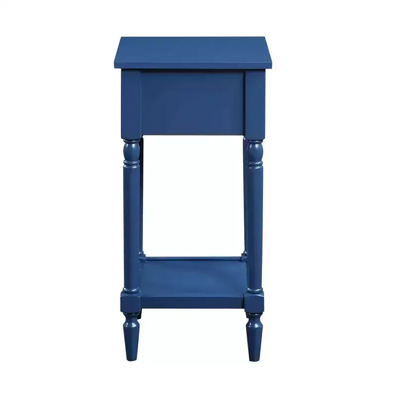 Petite table d'appoint Accent avec tiroir et étagère ouverte, noire, 71 cm H