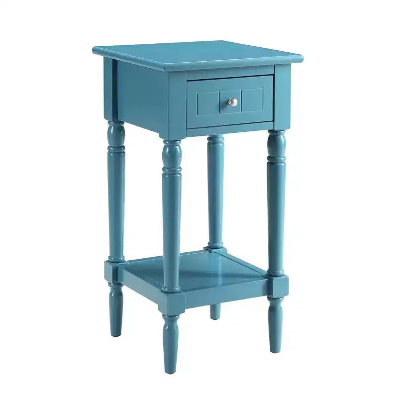 Petite table d'appoint Accent avec tiroir et étagère ouverte, noire, 71 cm H