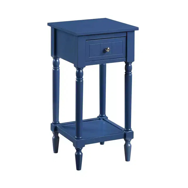 Petite table d'appoint Accent avec tiroir et étagère ouverte, noire, 71 cm H
