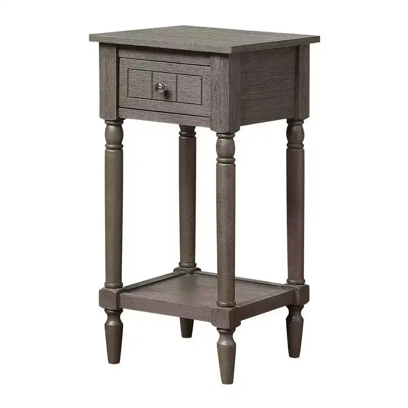 Petite table d'appoint Accent avec tiroir et étagère ouverte, noire, 71 cm H