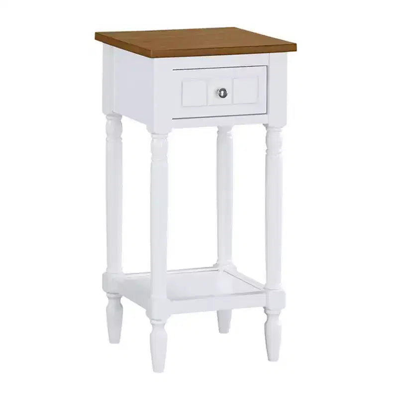 Petite table d'appoint Accent avec tiroir et étagère ouverte, noire, 71 cm H