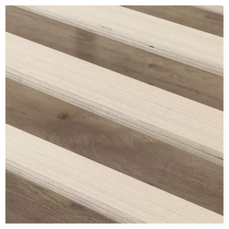 Cadre de lit plateforme en acier robuste avec lattes en bois, aucun sommier tapissier requis