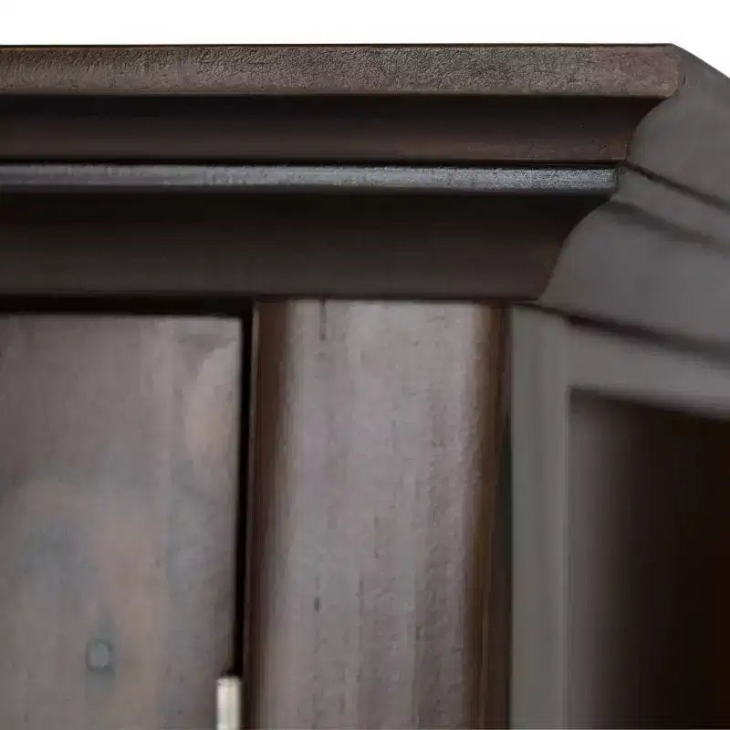 Meuble de rangement d'entrée en bois massif avec 2 portes, 2 tiroirs et étagères réglables