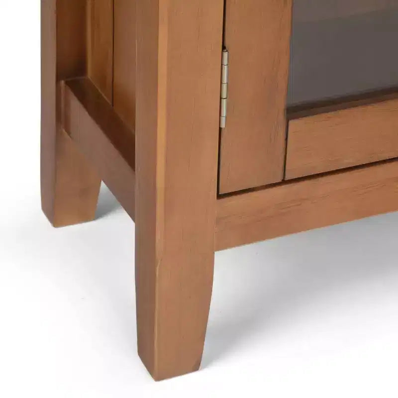 Meuble de rangement d'entrée en bois massif avec 2 portes, 2 tiroirs et étagères réglables